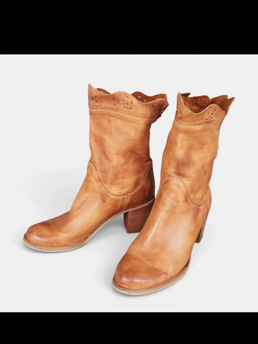 Vera Gomma Block Heeled Leather High Ankle Boots Women’s EU39 US8.5 Brown Italy